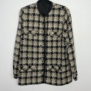 𝅺VINTAGE large houndstooth preppy jacket